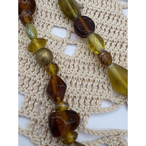 Gorgeous Vintage MCM Double Strand Art Glass Necklace - Picture 7 of 11